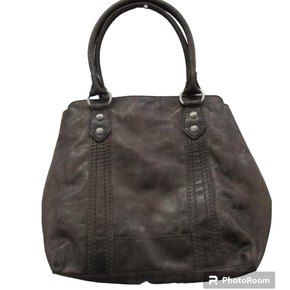 Frye dark brown/gray ladies purse or tote, used, great quality leather
